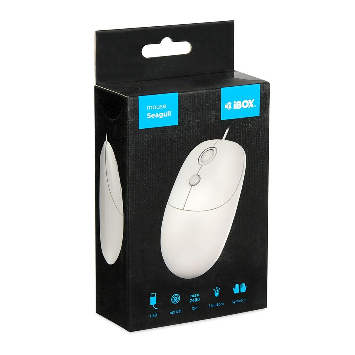 Мишка Ibox IMOF011 Бял 2400 dpi